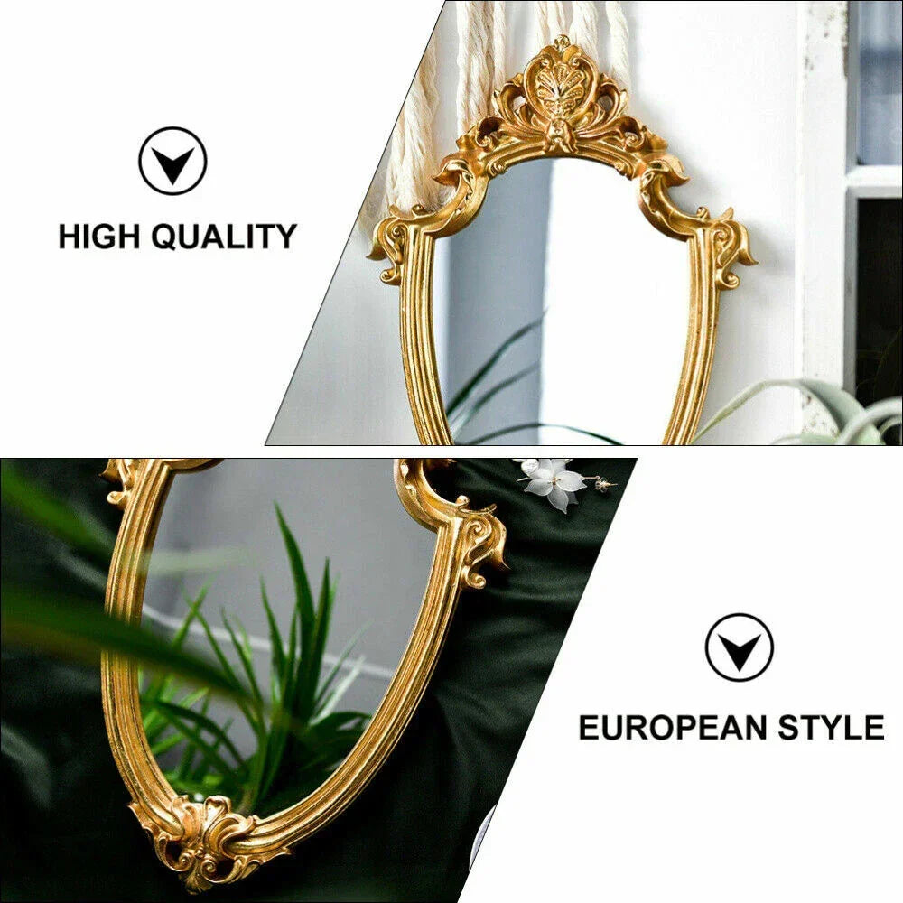 Vintage Ornate Gold Wall Mirror Baroque Carved Framed Hanging Decorative Mirror — alternate product view 5