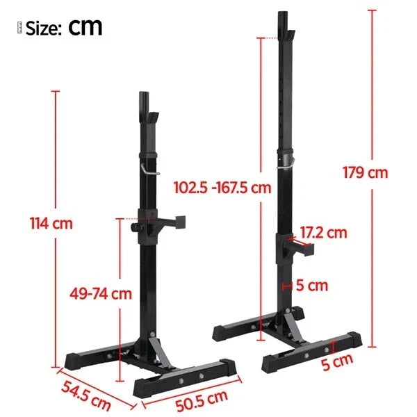 Squat Racks Barbell Rack Stand Adjustable Olympic Weight Bench Press Home Gym — alternate product view 2