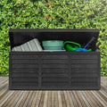 Black 320L Plastic Storage Box Garden Outdoor Shed Utility Cushion Chest Truck — alternate product view 2