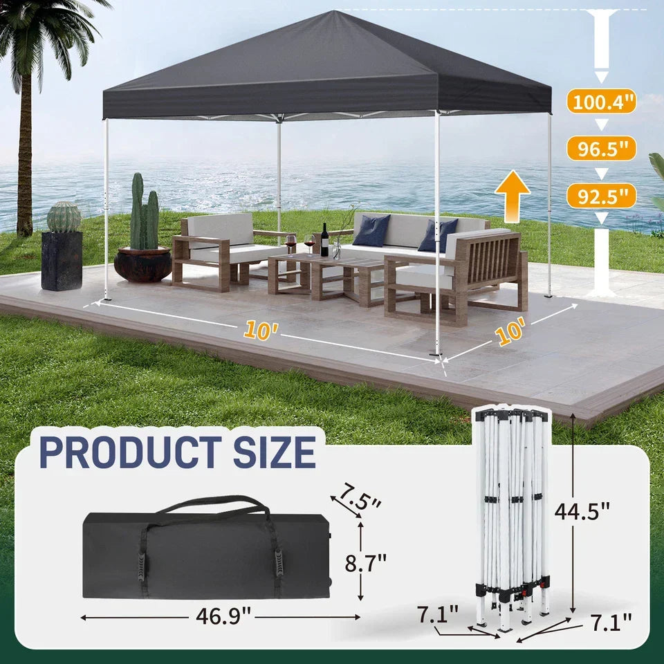 3X3M Heavy Duty Pop-up Gazebo Garden Canopy Tent W/ Detachable Mosquito Netting — alternate product view 9