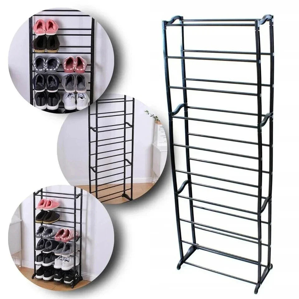 10 Tier Shoe Rack Stand Footwear Organiser Storage Metal Shelf 30 Pairs Unit — alternate product view 5