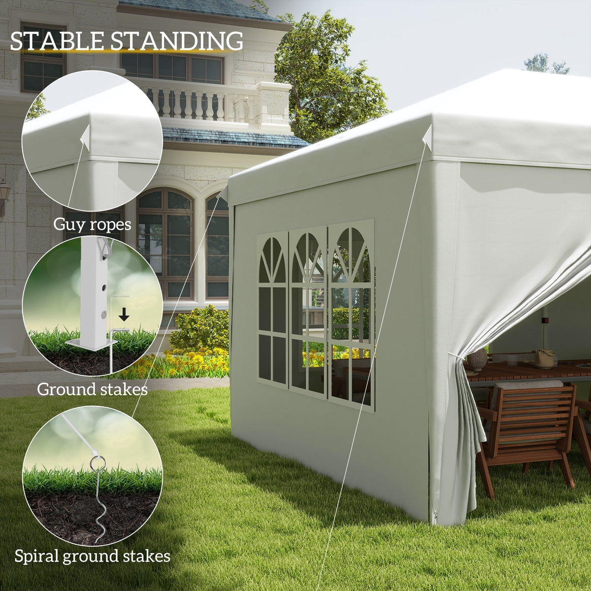 3x6m Popup Garden Heavy Duty Gazebo Marquee Party Tent Canopy with 6 Side Walls — alternate product view 8