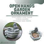 Bird Feeder Stone Effect Bath Garden Decor Hands Ornament Feeding Station Water — alternate product view 4