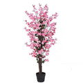 Artificial Blossom Tree Pink/White 120cm 4ft Realistic Faux House Plant Fully Potted — Pink — product view