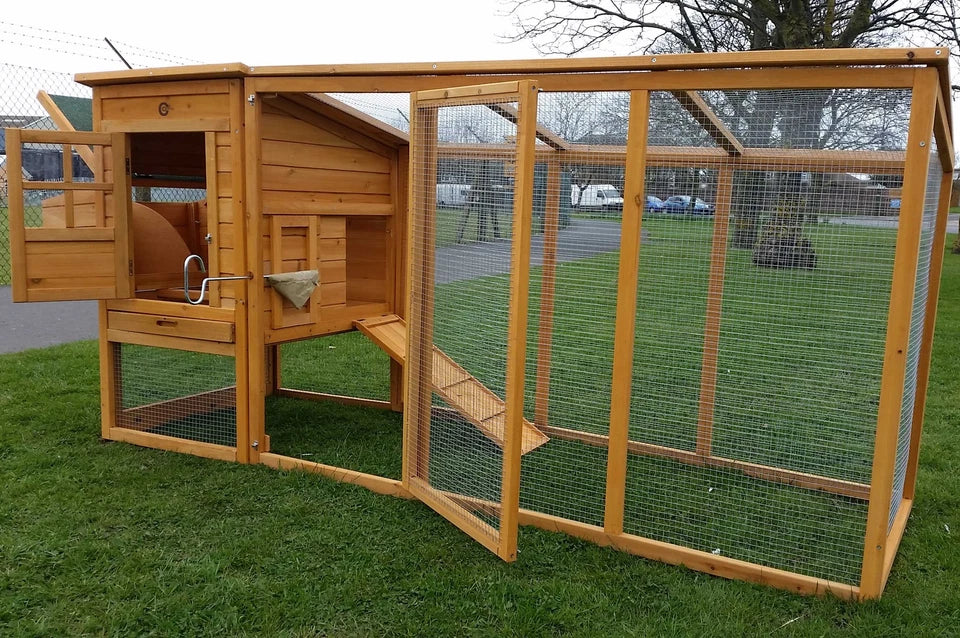 Large 8FT Chicken Coop Hen Poultry Ark House Hutch Run Nest — alternate product view 2