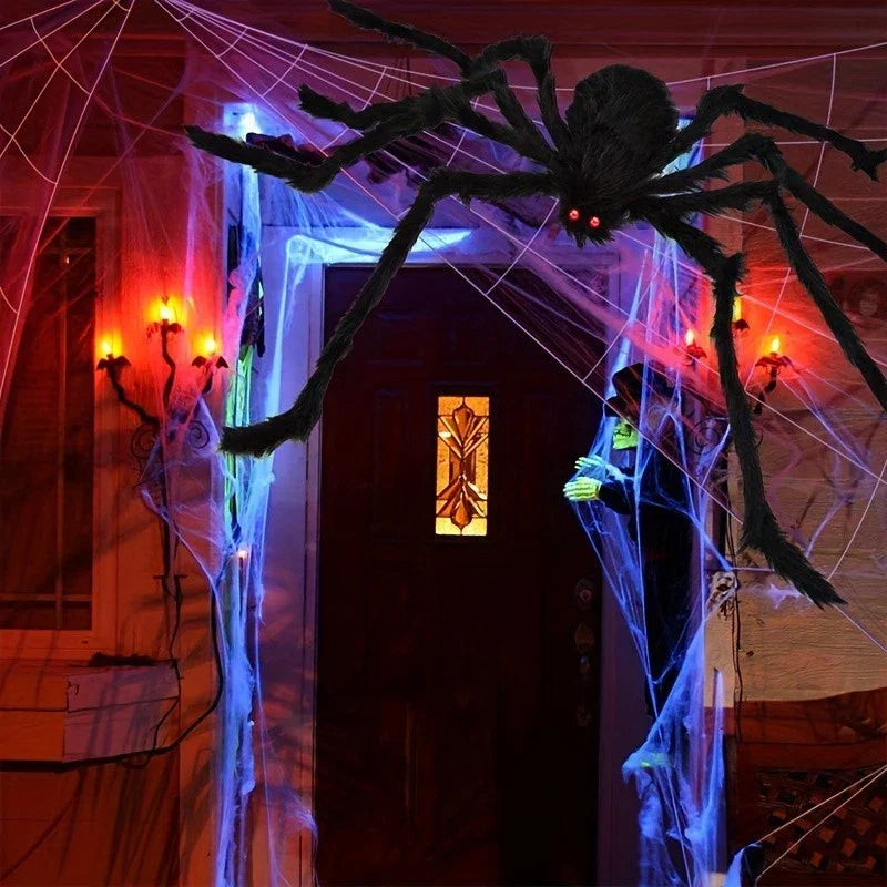 2M Big Spider+5M Web Set Halloween Haunted House Prop Indoor Outdoor Home Decor — alternate product view 5