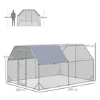 Chicken Run W/ Roof, Walk In Chicken Coop, Hen House Duck Pen — on a clean white background