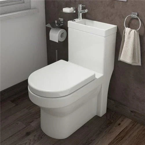 2 in 1 Close Coupled Toilet With Sink On Top Combo Space Saving Cloakroom Unit — alternate product view 4