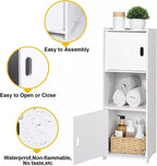 Waterproof Bathroom Storage Cabinet Free Standing Cabinet Organizer Unit White — alternate product view 5