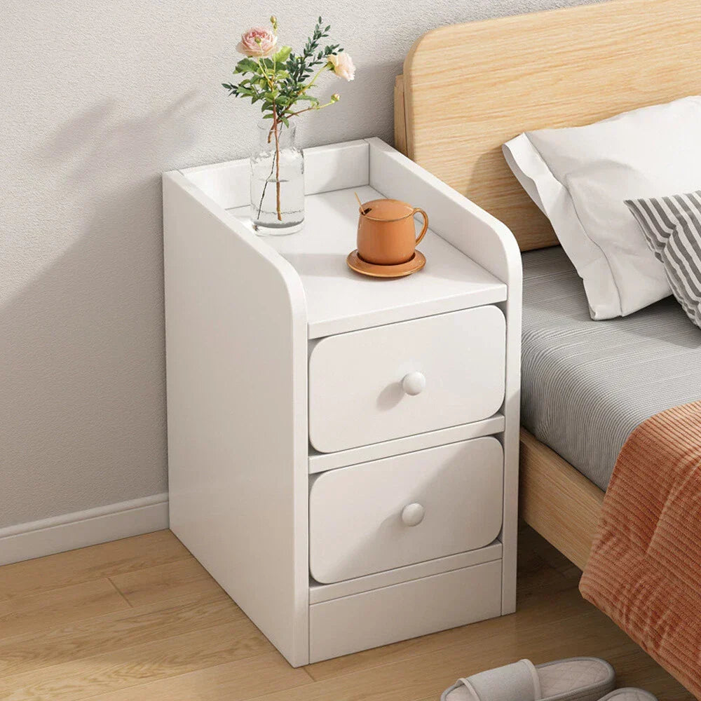 Bedside Table White Drawer Cabinet — alternate product view 3
