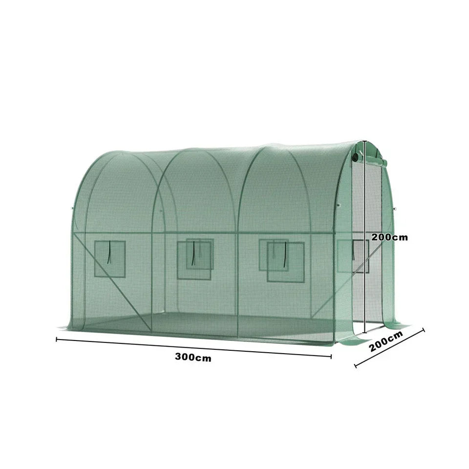 Walk-in Greenhouse Galvanised Frame Polly Tunnel Patio Garden Outdoor Polytunnel — 3x2x2m — product view