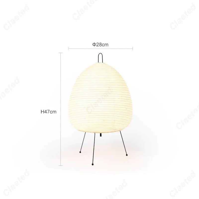 Japanese Design Paper Table Lamp Tripod Rice Paper Table UK Plug — alternate product view 7