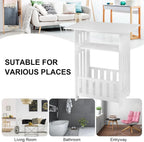White Small Bedside Table Nightstand Tea Coffee Table Nightstand Storage Shelf — alternate product view 6