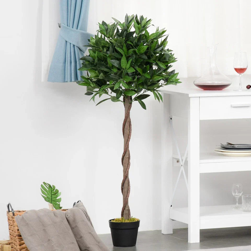 Set Of 2 120cm(4ft) Artificial Bay Laurel Topiary Trees w/ Pot Fake — alternate product view 6