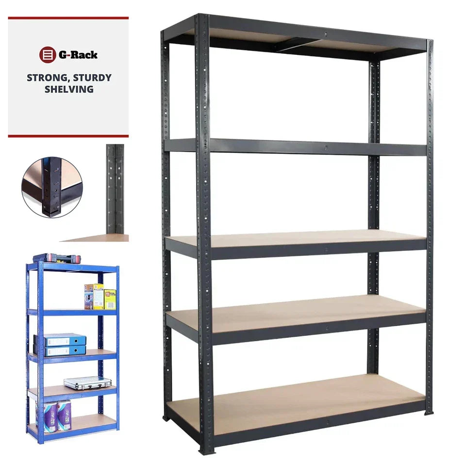 180x120x40cm Garage Shelving Units Single Bay 5 Tier Shelf Unit — on a clean white background
