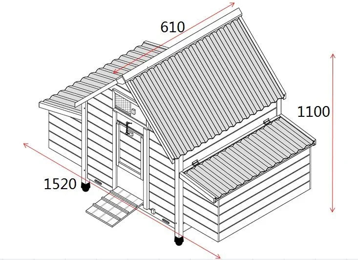 Chicken Coop Run Hen House Poultry Ark Home Nest Box Coops Rabbit Hutch Plastic — on a clean white background
