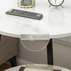 Round 2 Tier Coffee Table Side Table White Marble Effect End Table Living Room — alternate product view 6