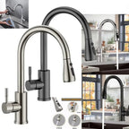 360° Kitchen Sink Mixer Taps Pull Out Spout Spray Single Lever Modern — alternate product view 2