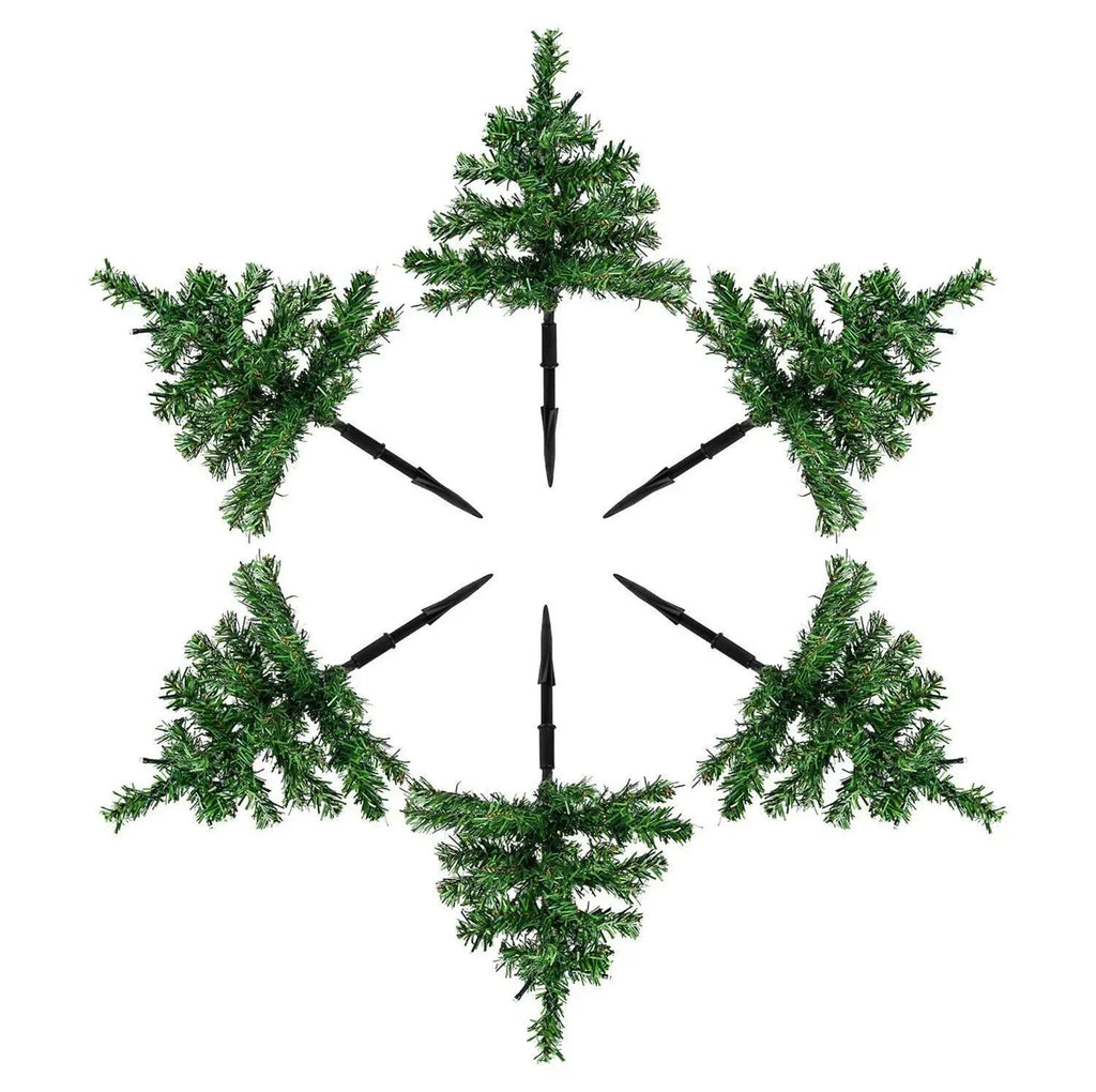 6 x Pre Lit Garden Christmas Tree Path Lights 90 LED Set Lawn Outdoor Decoration — alternate product view 4