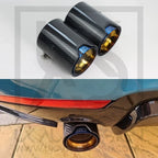 2 x BMW M135i/M140i/M235i/M240i MP Blue Carbon Fibre Exhaust Tip F20/F21/F22/F23 — alternate product view 2