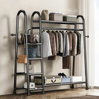 Heavy Duty Double Clothes Rail Rack Garment Hanging Stand Open Wardrobe Shelf — alternate product view 5