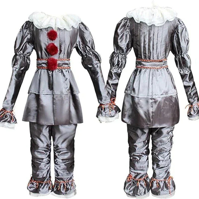 Adult Pennywise Clown Costume Halloween Cosplay Suit Outfit Fancy ( Dress Only) — alternate product view 2
