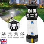 Solar Powered Lighthouse Rotating Led Garden Light House Decoration Ornament UK — alternate product view 3
