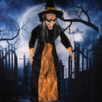 Halloween Hanging Witch Horror Witch with Red Eyes Prop Lighted Scream Witch — alternate product view 2