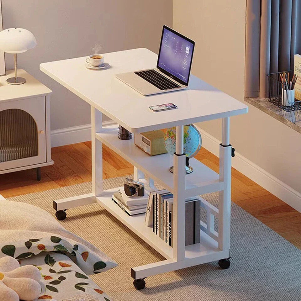 Adjustable Height Small PC Computer Desk Mobile Overbed Table Laptop Stand Shelf — alternate product view 6