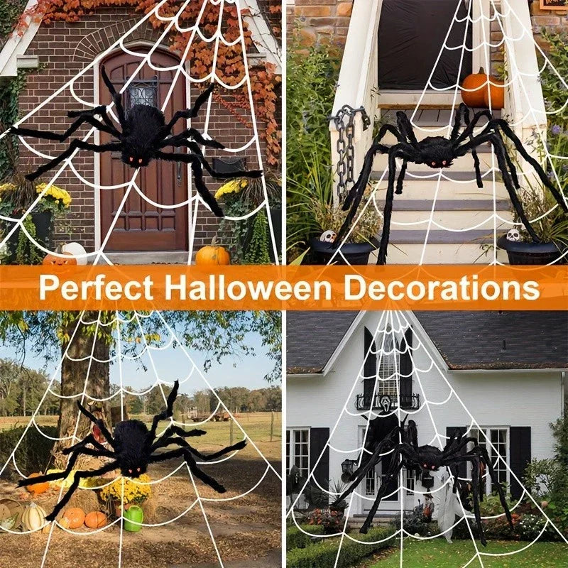 2M Big Spider+5M Web Set Halloween Haunted House Prop Indoor Outdoor Home Decor — alternate product view 6