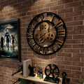 60cm Extra Large Roman Numerals Skeleton Wall Clock Giant Big Open Face Round UK — main product view