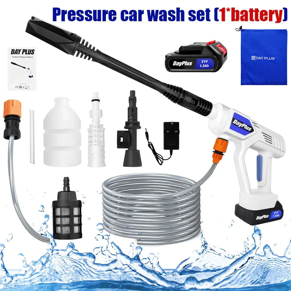 Portable Cordless Car High Pressure Washer Jet Water Wash Cleaner Gun — Pressure Car wash set (1*battery) — product view