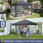 3X3M Heavy Duty Pop-up Gazebo Garden Canopy Tent W/ Detachable Mosquito Netting — alternate product view 3