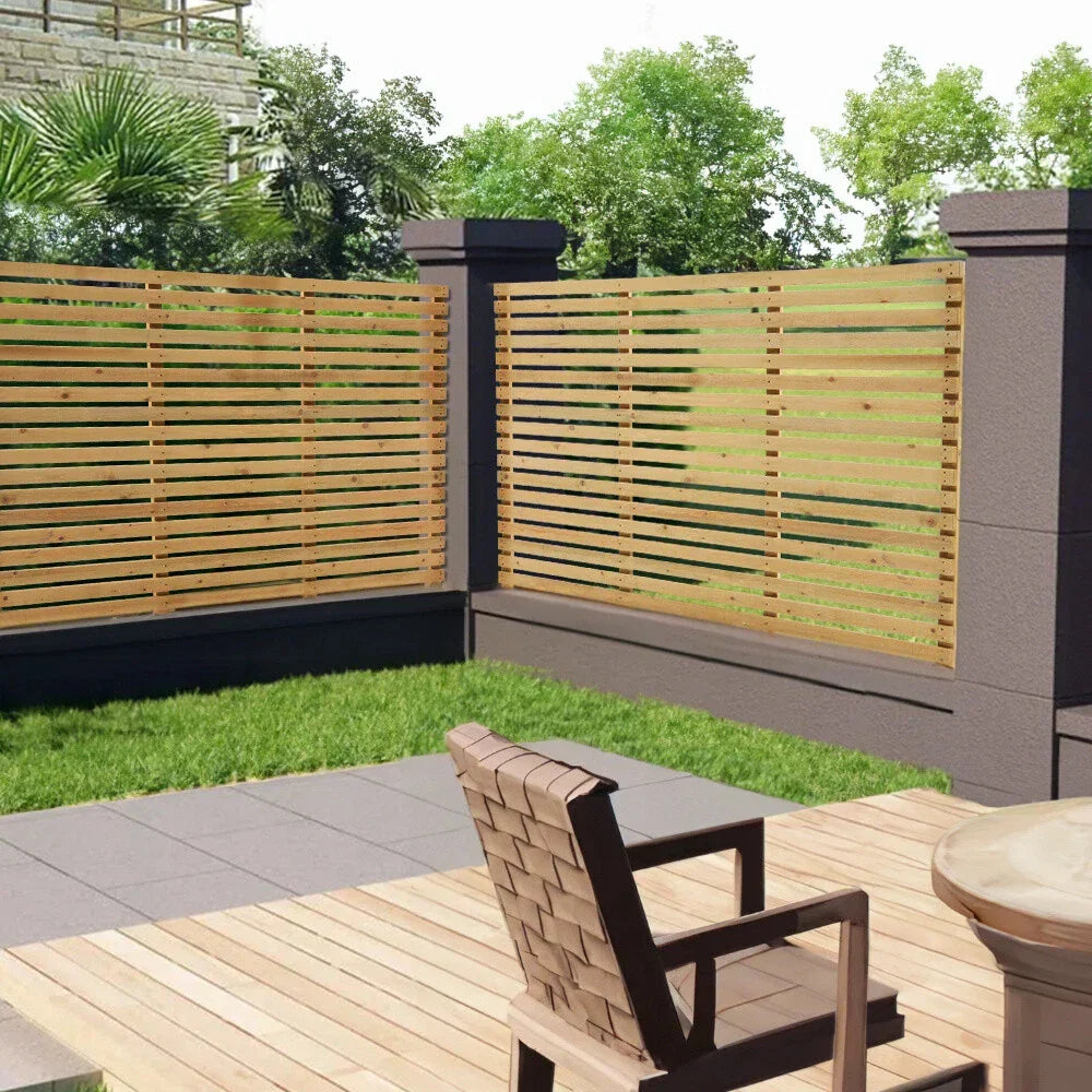 6ft Contemporary Slatted Rough Sawn Treated Fence Panel — alternate product view 3