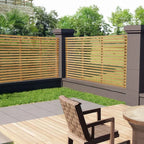 6ft Contemporary Slatted Rough Sawn Treated Fence Panel — alternate product view 3