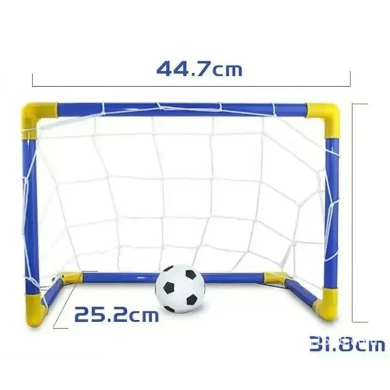 2 x Children's Football Soccer Goals, Ball, Pump Posts & Nets Indoor Outdoor Set — alternate product view 6