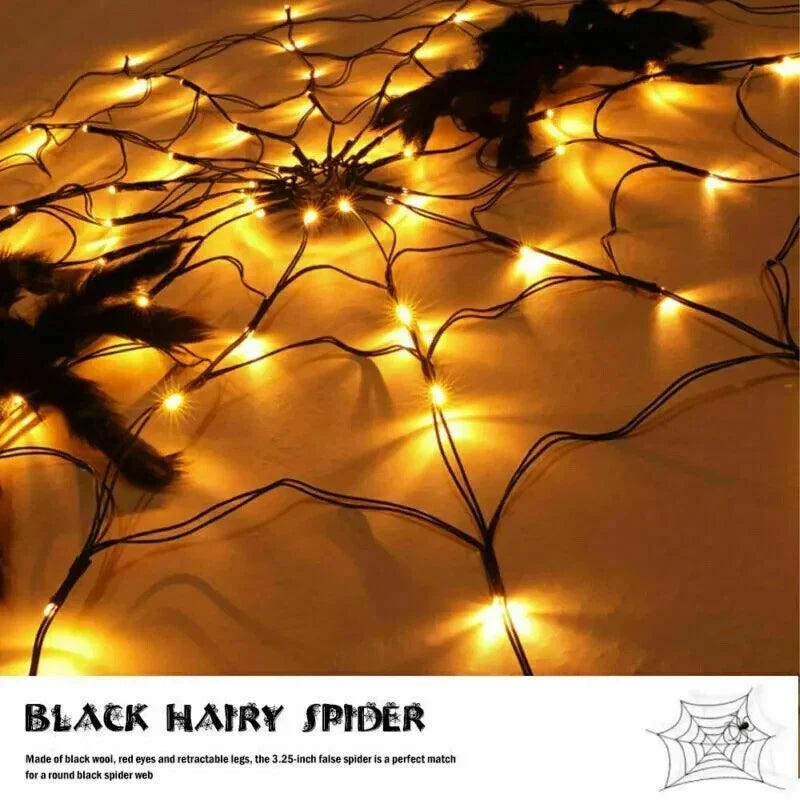 100cm LED Light Halloween Decoration Giant Spider Web Party Props Outdoor Decor — alternate product view 2