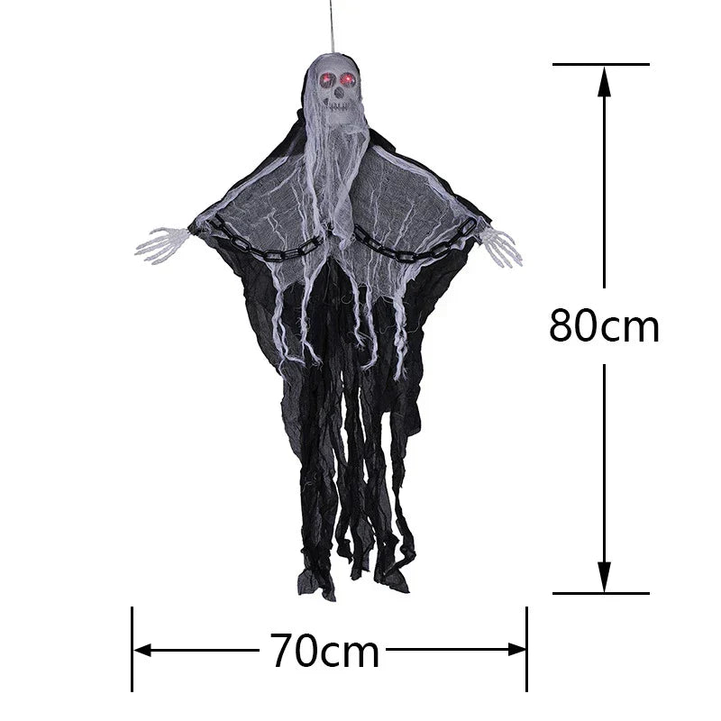 Faceless Ghost Light Up Animatronic Ghost - Halloween Decoration Prop (2 Pack) — on a clean white background