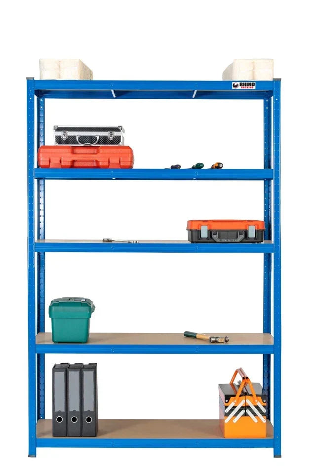 5 Tier Blue Metal Garage Shelving Unit 1000kg 180x120x60cm — alternate product view 4
