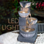 Solar Garden Water Feature Fountain Deco- ration 4 Tier Bowl LED Outdoor Indoor — alternate product view 4