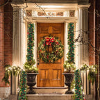 9ft Christmas Garland Snow Flocked With Lights Pinecones Berries Wreath Bushy — alternate product view 10