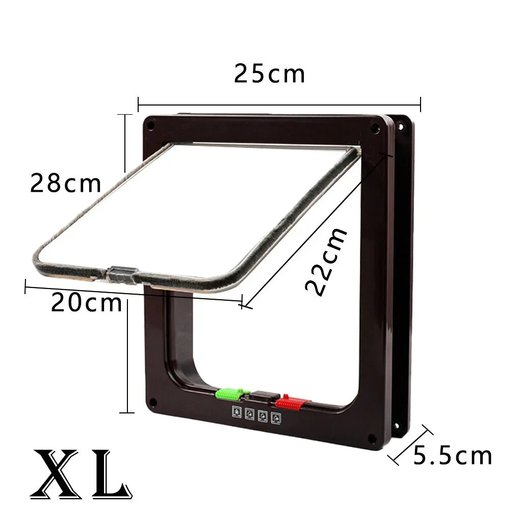 4 way Pet Door Locking Large Extra Large Dog Cat Flap Magnetic Door Frame — alternate product view 7