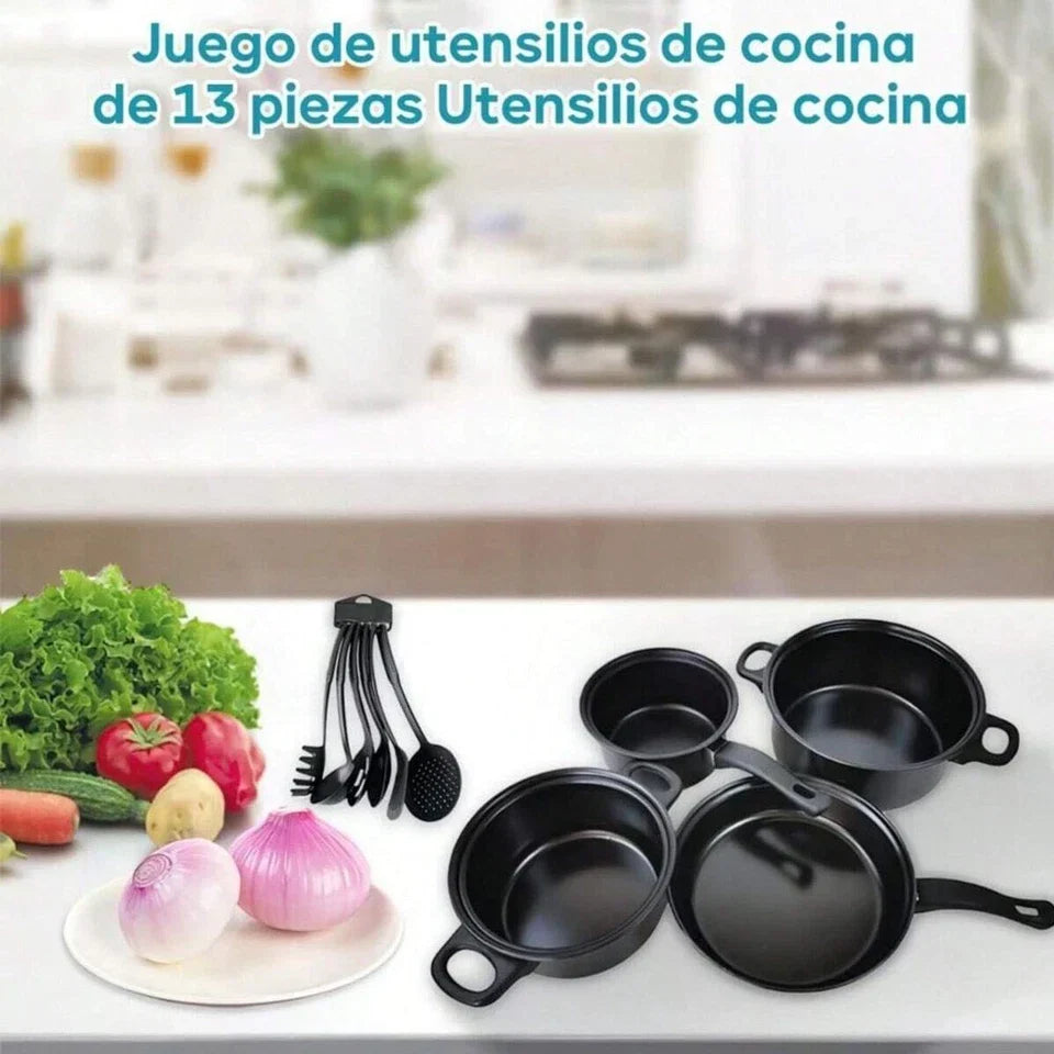 13pcs Cookware Set Pan Pot Non Stick Saucepans Frying Pan Cookware Set Glass Lid — alternate product view 5
