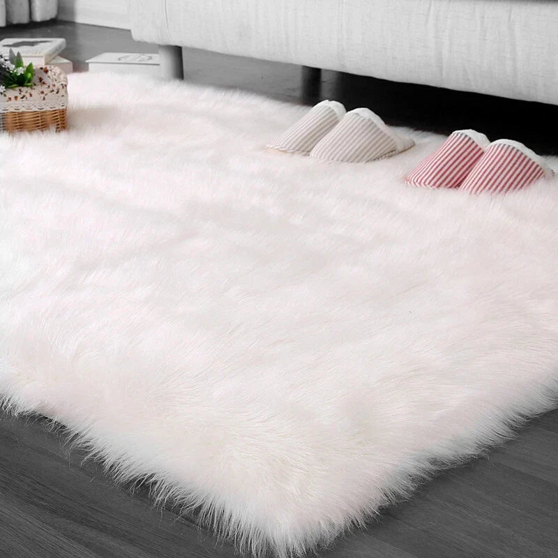 Faux Fur Sheepskin Fluffy Rug Soft LivingRoom Bedroom Rectangle Carpet Floor Mat — alternate product view 3