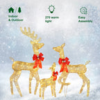 Set of 3 Pre lit Reindeer Deer Family LED Lights Outdoor Garden Xmas Decoration — alternate product view 7