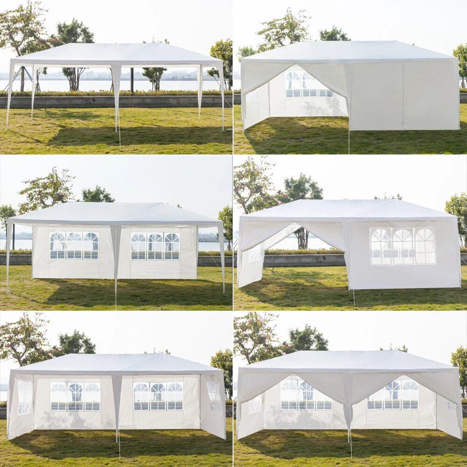 3x6M Gazebo Marquee Party Tent With 6 Sides Garden Patio Outdoor Canopy White UK — alternate product view 4