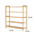 5 Tiers Bamboo Shoe Rack — on a clean white background