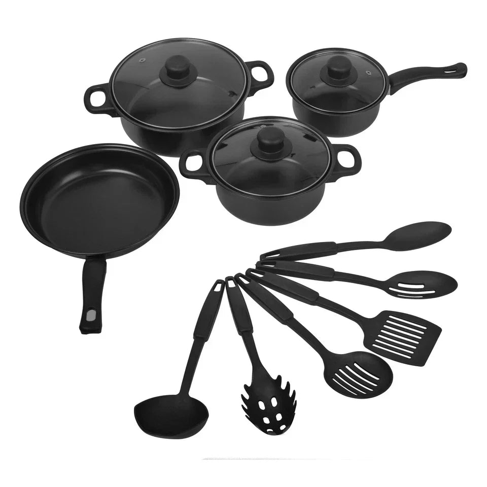 13pcs Cookware Set Pan Pot Non Stick Saucepans Frying Pan Cookware Set Glass Lid — alternate product view 2