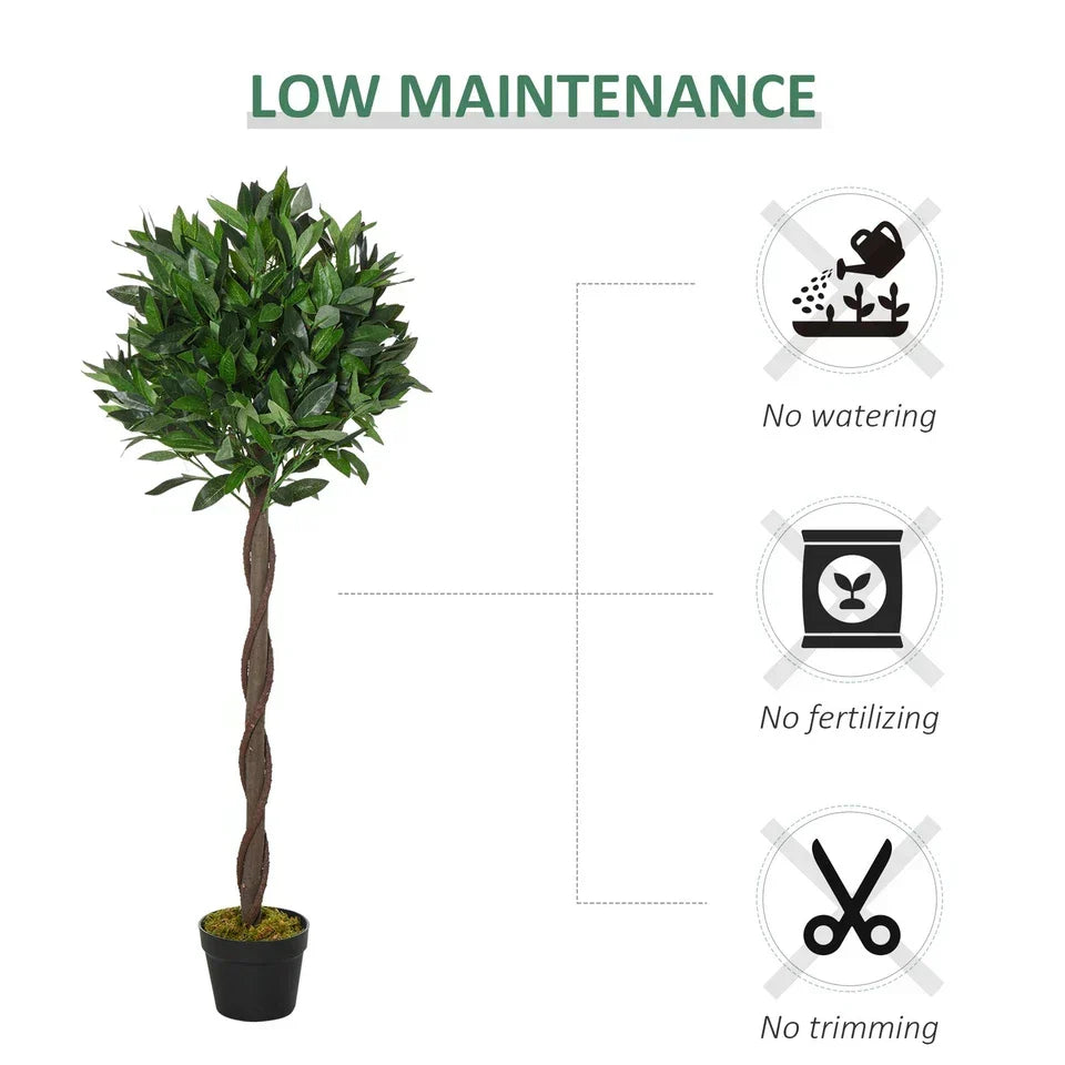 Set Of 2 120cm(4ft) Artificial Bay Laurel Topiary Trees w/ Pot Fake — alternate product view 4