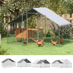 Walk In Chicken Run Galvanized Chicken Coop Hen House w/ Water-Resist Cover — alternate product view 2